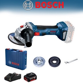 자동차광택기 BOSCH GWS180-LI 18V 전문 브러시리스 앵글 연마기 무선 휴대용 부드러운 그라인딩 커팅 머신 폴리셔 전동 공구, 2) GWS 180LI set1, 1개