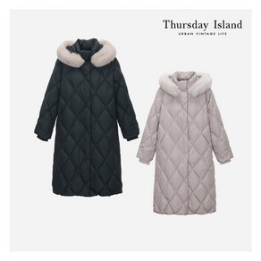 써스데이아일랜드 [Thusday Island] 슬림 다이아몬드 퀼팅 롱 다운 점퍼(T228MDJ535W)