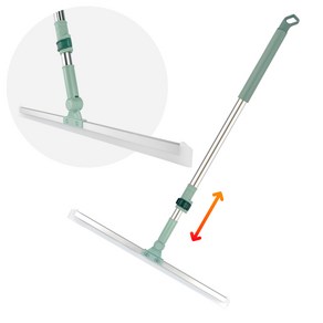 와이드 실리콘빗자루 자루 세트 길이조절 가능 미용실 개털 청소 창문 욕실 베란다 물기제거 스퀴지 용도 가능, 1개