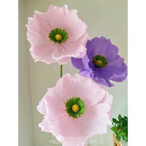 대형 자이언트 플라워 페이퍼 꽃장식 졸업식 포토존, 하늘색 꽃 머리