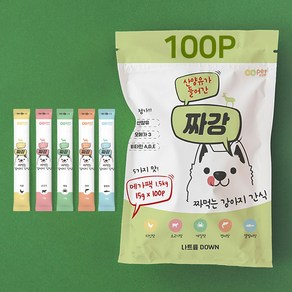 짜강 산양유 퓨레 츄르 강아지간식 대용량, 1개, 1.5kg, 치킨20 +소고기20 +연어20 +게살20 +열빙어20