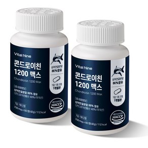 상어 연골 콘드로이친 1200 HACCP 식약처 인증, 2개, 60정