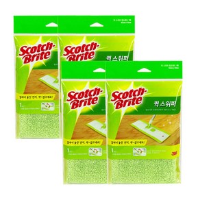 3M 바닥청소용 퀵스위퍼 막대걸레 극세사 청소포 리필 1매, 4개