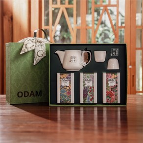 ODAM 건강차 4종 명절선물 상견례선물 답례품 고급블랜딩 과일차 꽃차 허브차 티팟세트, 노랑실크스카프, 1개, 고급차(대)선물세트