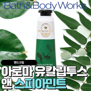 배스앤바디웍스 BBW 촉촉하고 향기로운 아로마 유칼립투스 앤 스피아민트 핸드크림, 1개, 29ml