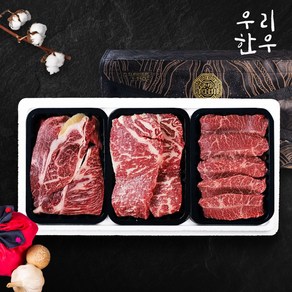 [우리한우] 1등급 한우 구이세트 3호 900g (등심+채끝+특수부위/각 300g), 1개