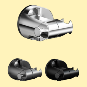 비바베이직 초강력 흡착식 샤워기 홀더 거치대, 블랙