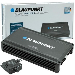 BLAUPUNKT AMP2002PRO 자동차 오디오 2채널 풀 레인지 2옴 스테이블 앰프 최대 2000와트  슬림하고 컴팩트함, 1개