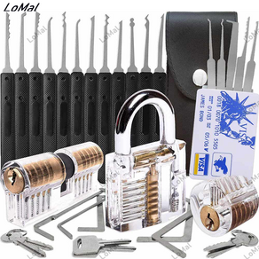 LoMal 락픽세트 멀티 픽 투명 자물쇠 락픽 키트 연습용 locksmith set car/lock picking card