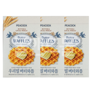 피코크우리밀 버터와플, 288g, 3개