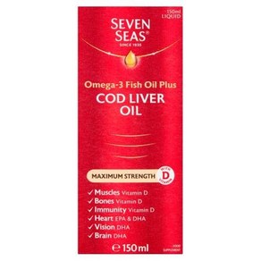 Seven Seas Pue Cod Live Oil Exta High Stength 150ml, 5.07 Fl Oz (1팩), 1개