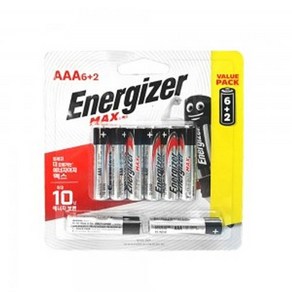 [건전지]에너자이저 맥스 ENERGIZER MAX AAA사이즈 8개입 E92BP6F2, E92BP6+2, 1