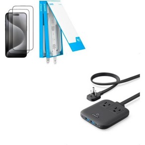 앵커 충전기 멀티 노트북 스마트폰 휴대폰 안커 나노 충전소67W Max 6n1 USB C 전원 스트립 아이폰 15 프로 맥스용 스크린 프로텍터, 1개