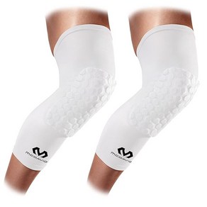 맥데이비드 헥스패드 익스텐디드 레그슬리브 6446 무릎 보호대 [외관박스 없음] McDavid Extended Compession Leg Sleeve, White, 1개