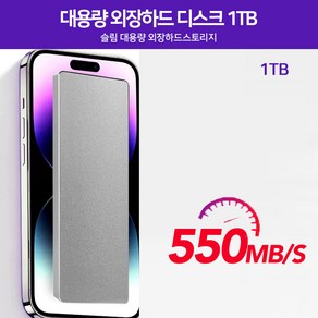 POWER&STORAGE 슬림 대용량 외장하드디스크 1TB 2TB 4TB 8TB, 실버