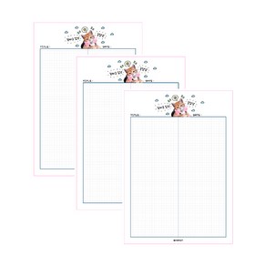 마넷 노트패드 B5 세로형 고양이(굿잡냥) 그리드 노트패드 3개, 고양이(굿잡냥) 3개