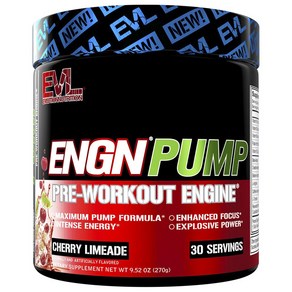 EVLUTIONNUTRITION ENGN 펌프 프리-워크아웃 엔진 체리 라임에이드 맛, 1개, 270g