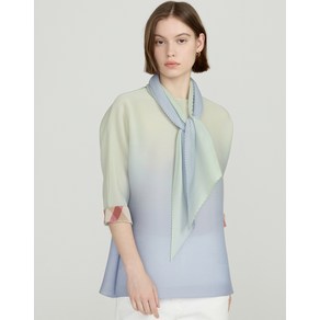 25SS [D-PLEATS][스카프 세트] 바이올렛 그라데이션 7부 소매 플리츠 티셔츠 DLTS5BP21V1