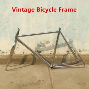 프레임셋 레트로 자전거 프레임 48cm 52cm 56cm 단일 속도 자전거 프레임 세트 스틸 소재 fixie 통근자 자전거 부품 빈티지 실버 색상, 은, 52cm(165-180cm), 1개