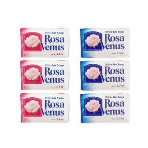 토탈하우스 ROSA VENUS 로사 비너스 때비누 혼합6개세트 (화이트3+핑크3) 150g 각질제거 미용비누 목욕비누 멕시코비누, 6개