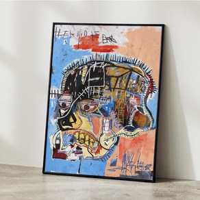 장미쉘 바스키아 그림 포스터 거실그림액자 명화그림 액자 작품 인테리어 JEAN MICHEL BASQUIAT 12, A2 사이즈(420x594mm), A2 포스터 + 블랙 액자 결합