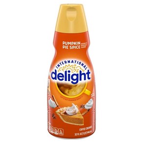 Intenational Delight 인터내셔널 딜라이트 펌킨파이 스파이스 커피 크리머 Coffee Ceame 946ml 2병, 1개입, 2개