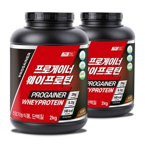 프로게이너 웨이프로틴 4kg 맛있는 초코맛 유청 단백질쉐이크 헬스 프로틴보충제 안전성 기능성 인정 식약처 건강기능식품, 2kg, 2개