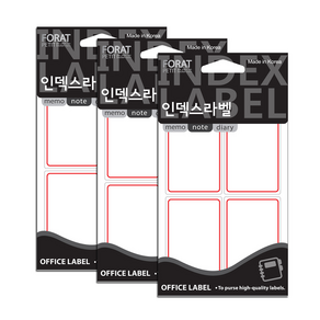 쁘띠팬시 인덱스라벨 일반 견출지 20-206R 18p, 3개