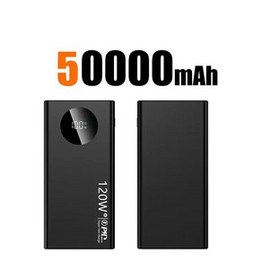 보조배터리 고용량 고속 충전 휴대용 외부 모든 샤오미 120W 50000mAh, 한개옵션2, 02 Black 50000mAh, 한개옵션1