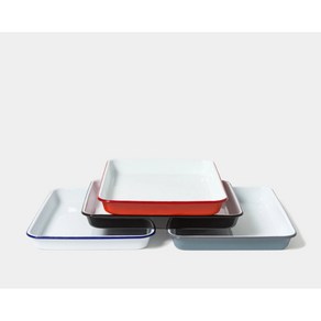 FALCON ENAMELWARE 팔콘 에나멜웨어 법랑 서빙 트레이 길이 28cm 너비 22cm 깊이 3.5cm, 그레이, 1개