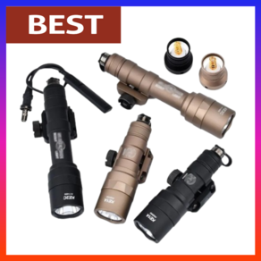 SUREFIRE WADSN 에어소프트 슈어파이어 미니 스카우트 라이트 M300C M300B M600U 무기 라이트 라이플 AR15 HK416 M4 사냥 LED 손전등 랜턴, 11)BK Picatiny