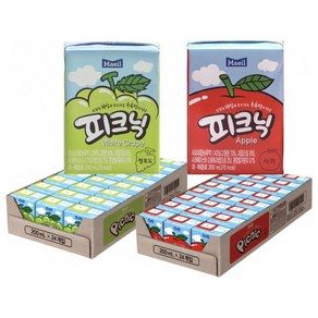 매일유업 피크닉 사과 200ml 24팩 + 피크닉 청포도 200ml 24팩