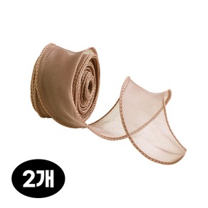 헤음 오간디 청첩장 꽃다발 선물 포장 리본 40mm 9m, 2개, 골드