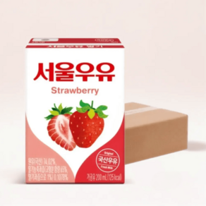 서울우유 멸균우유 딸기 우유, 200ml, 24개