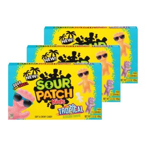 [미국직배송]사워패치 키즈 사워 트로피칼 소프트 & 츄이 캔디 99gx3개 SOUR PATCH KIDS Topical Candy, 99g, 3개