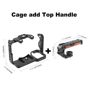 PULUZ 비디오 카메라 케이지 소니 ILME-FX30 / FX3 용 금속 스태빌라이저 리그 NOTA 슬라이더 포함, 01 Cage Add Handgip, 1개