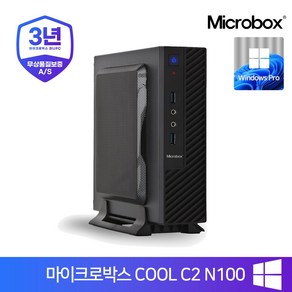 마이크로박스 COOL N100 WiFi 6E / Win11 PRO 포함 인텔 미니PC 사무용 컴퓨터, RAM 4GB + M.2 NVMe 128GB, 4GB