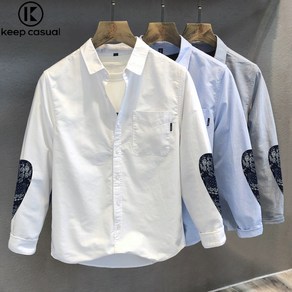 Keep Casual 남성 옥스포드 순면 긴팔 캐주얼 셔츠