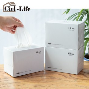 CIEL LIFE 먼지없는 천연펄프 각티슈 코편한 티슈 휴지 미용티슈 갑티슈, 9개, 250매