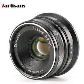 [7장인] 25mm F1.8 렌즈 7atisans 후지 X 소니 E 마운트 7아티산스, 후지 X 마운트 - 실버