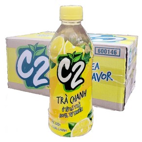 베트남 음료 녹차 CHANH TRA XANH 씨투 C2 LEMON GREEN TEA 레몬그린티, 355ml, 24개