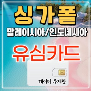 링심 싱가포르 말레이시아 코타키나발루 유심칩, 1개, 매일 1GB 소진시 저속 무제한, 5일