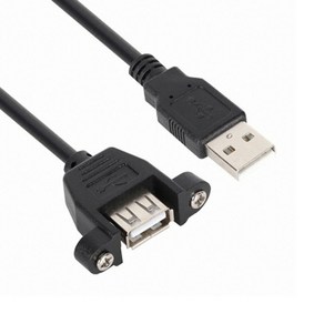 [강원전자] [AM-AF] USB-A 2.0 to USB-A 2.0 M/F 연장케이블 한쪽 락킹 커넥터 NMC-UF210SB [블랙/1m], 1개