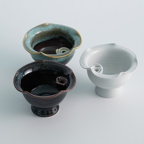 서광도예 연잎 한송이 (흑유 백자 천목), 선택1. 흑유 연잎 한송이, 1개
