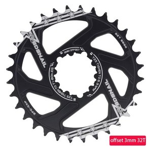 자전거 단일 속도 체인링 다이렉트 마운트 좁은 와이드 알루미늄 라운드 28T-40T 체인휠 SRAM GXP 크랭크 gx xx1 X1 x9, [08] 32T Offset 3MM