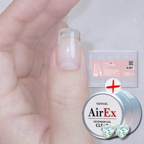 뷰젤 셀프 손톱연장 에어EX+네일팁 세트, 1개, 10g, 클리어