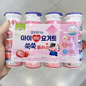 풀무원 다논 아이러브요거트 쑥쑥플러스 딸기, 종이박스포장, 12개, 100ml