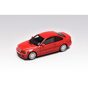 1:64 BMW E46 M3 CSL 다이캐스트 자동차 모형, 레드, 1개