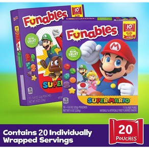 Funables 슈퍼 마리오 어소티드 프루트 플레이버드 스낵, 226g, 2개