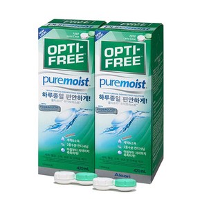 옵티프리 퓨어모이스트 렌즈세정액 420ml x 2p (렌즈케이스 2p 동봉), 2개